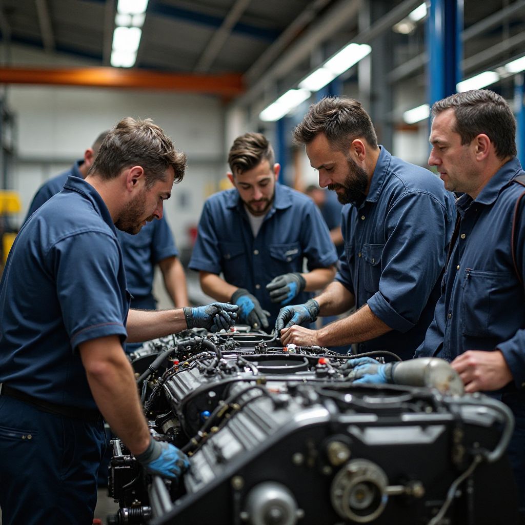 Ekipɛ ya ba-mécaniciens bazali kosalisa elongo na mbongiseli ya mindóndómí